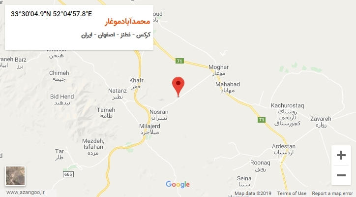 روستای محمدآبادموغار بر روی نقشه