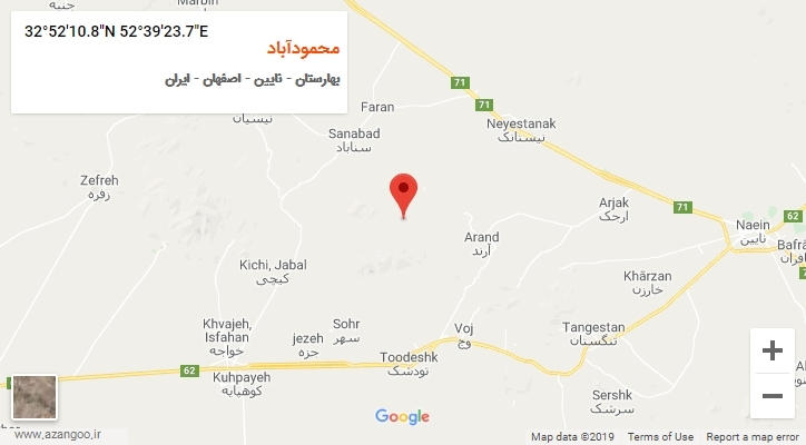 روستای محمودآباد بر روی نقشه