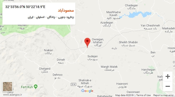 روستای محمودآباد بر روی نقشه