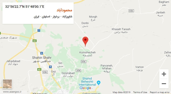 روستای محمودآباد بر روی نقشه