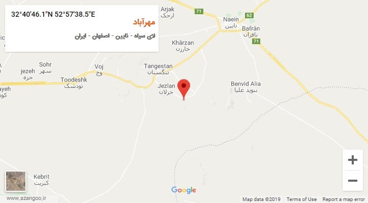 روستای مهرآباد بر روی نقشه