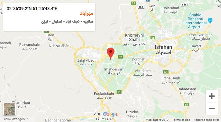 روستای مهرآباد بر روی نقشه