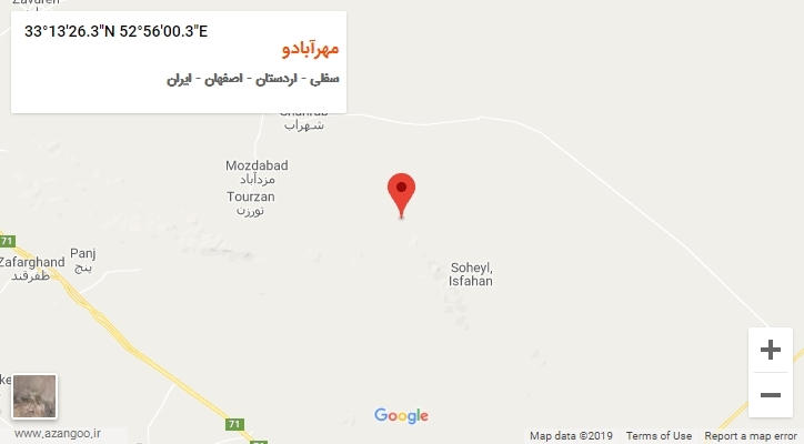 روستای مهرآبادو بر روی نقشه