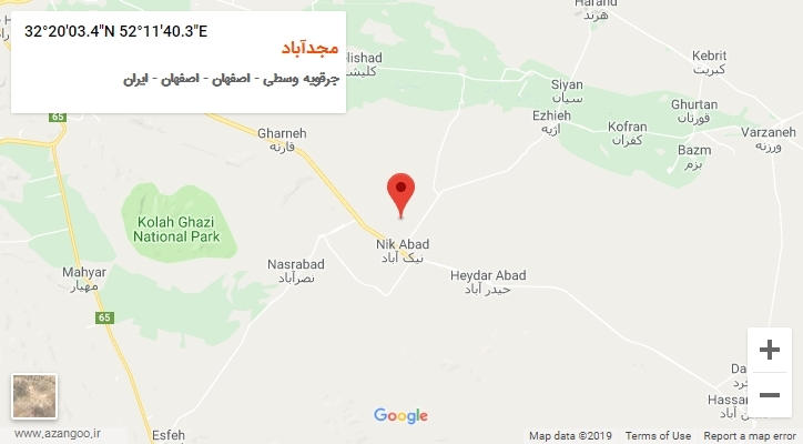 روستای مجدآباد بر روی نقشه