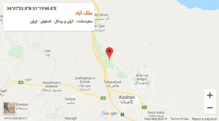 روستای ملک آباد بر روی نقشه