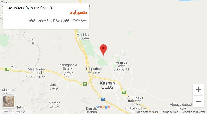 روستای منصورآباد بر روی نقشه