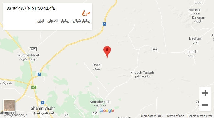 روستای مرغ بر روی نقشه