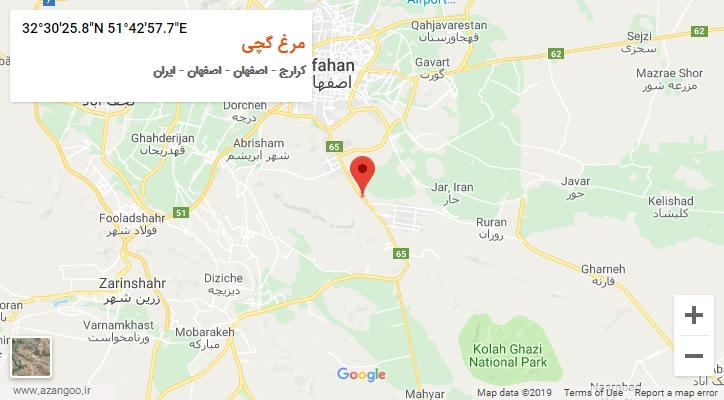 روستای مرغ گچی بر روی نقشه