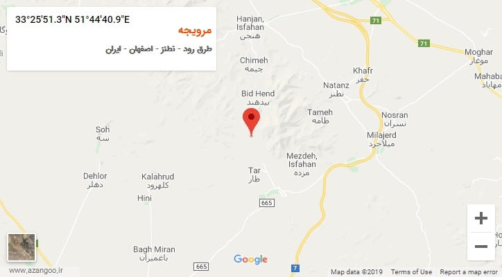 روستای مرویجه بر روی نقشه