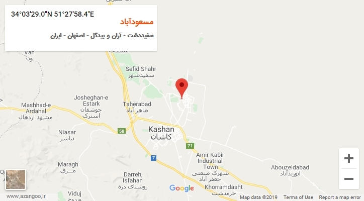 روستای مسعودآباد بر روی نقشه