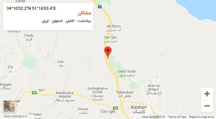 روستای مشکان بر روی نقشه