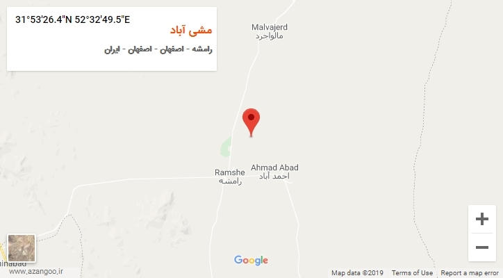 روستای مشی آباد بر روی نقشه
