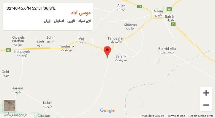 روستای موسی آباد بر روی نقشه