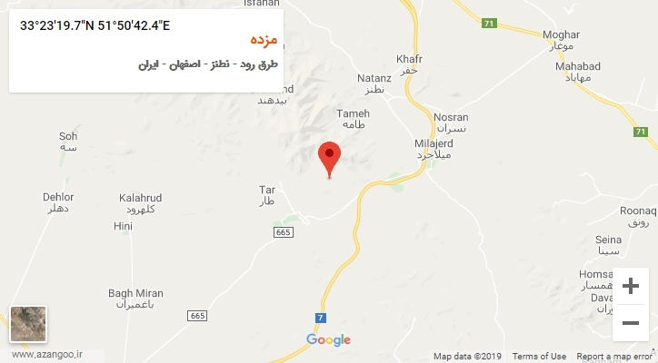 روستای مزده بر روی نقشه