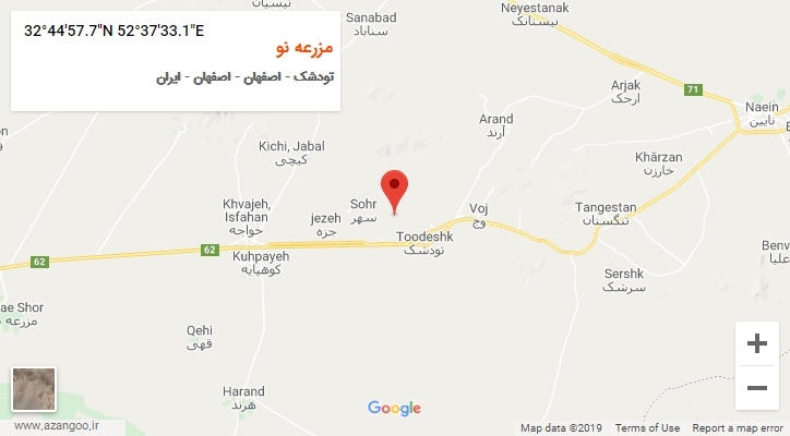 روستای مزرعه نو بر روی نقشه