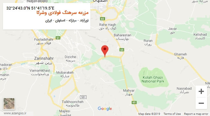 روستای مزرعه سرهنگ فولادی وشرکا بر روی نقشه