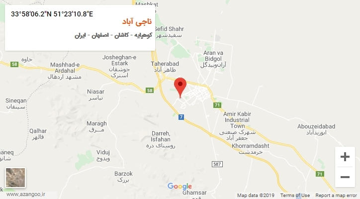 روستای ناجی آباد بر روی نقشه