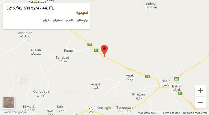 روستای نعیمیه بر روی نقشه