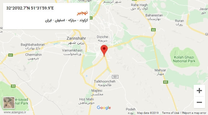 روستای نهجیر بر روی نقشه