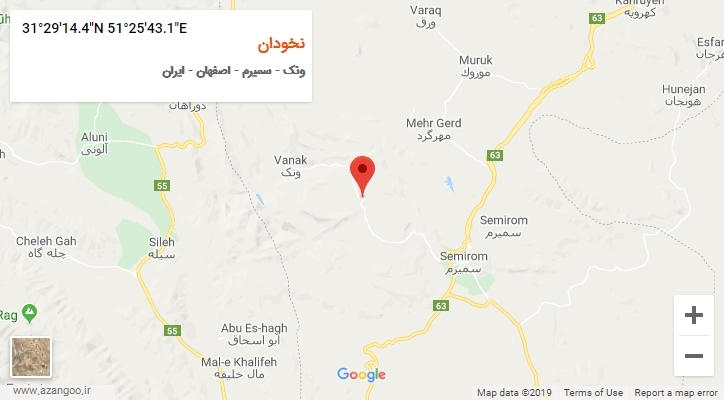 روستای نخودان بر روی نقشه