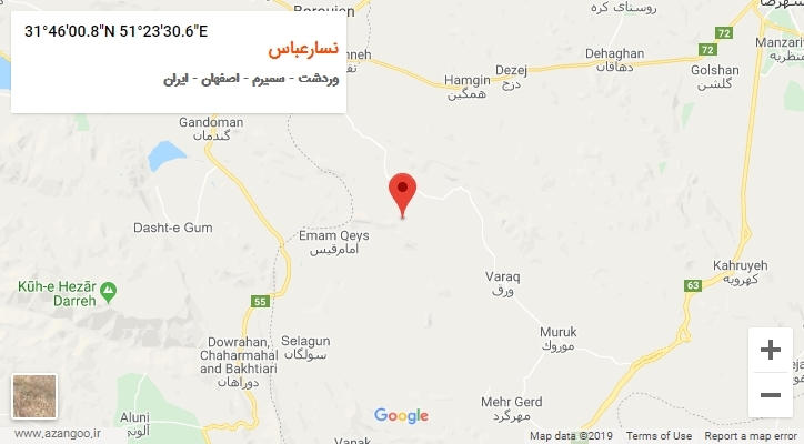 روستای نسارعباس بر روی نقشه