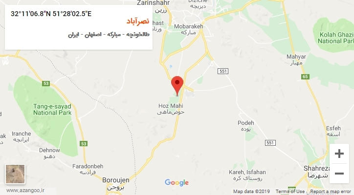 روستای نصرآباد بر روی نقشه