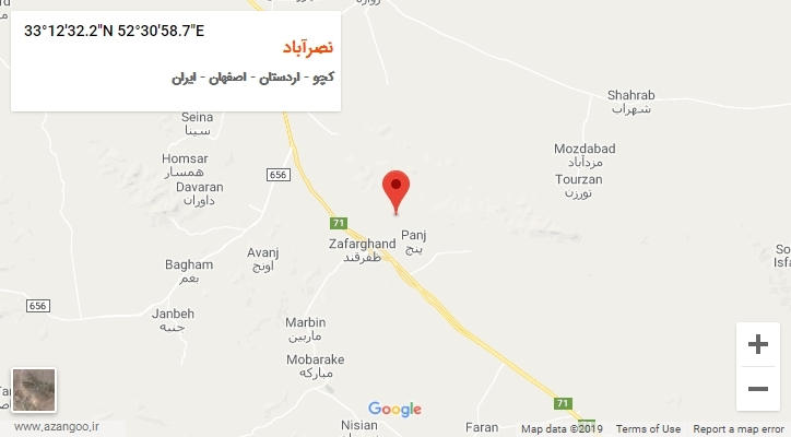 روستای نصرآباد بر روی نقشه