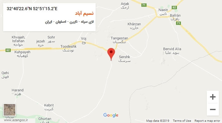 روستای نسیم آباد بر روی نقشه