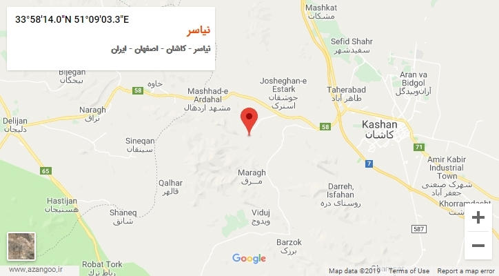 روستای نیاسر بر روی نقشه