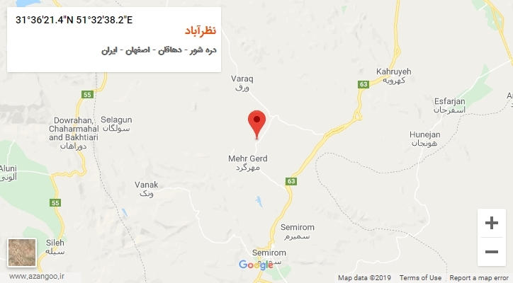 روستای نظرآباد بر روی نقشه
