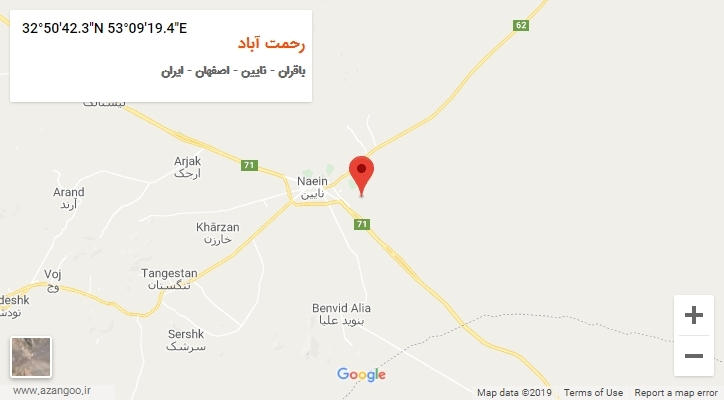 روستای رحمت آباد بر روی نقشه