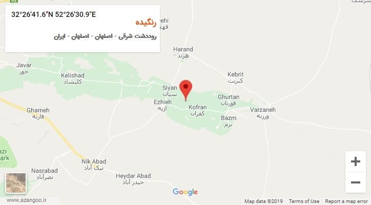 روستای رنگیده بر روی نقشه
