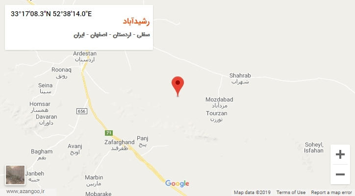روستای رشیدآباد بر روی نقشه