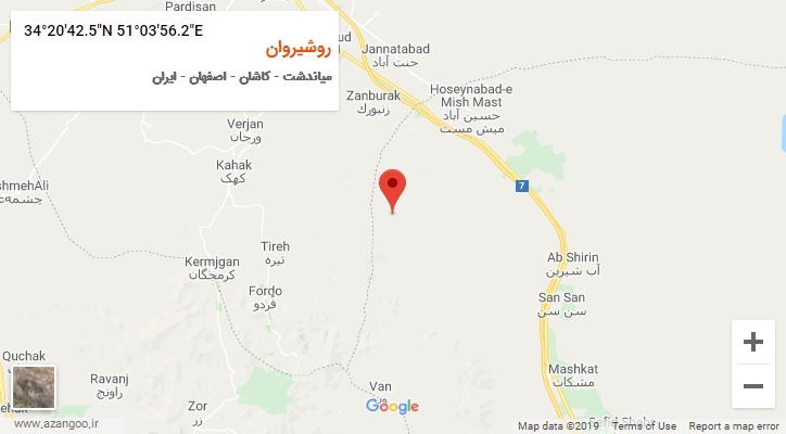 روستای روشیروان بر روی نقشه