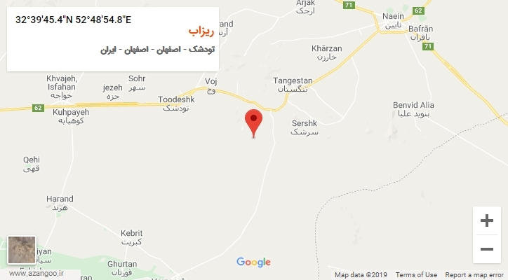 روستای ریزاب بر روی نقشه