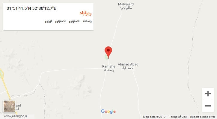روستای ریزآباد بر روی نقشه