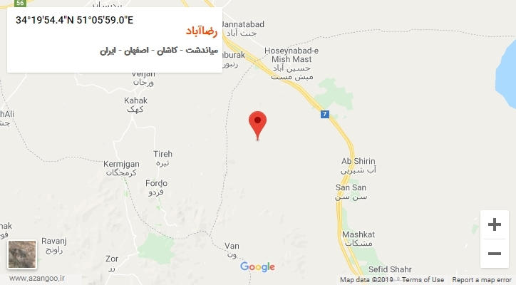 روستای رضاآباد بر روی نقشه