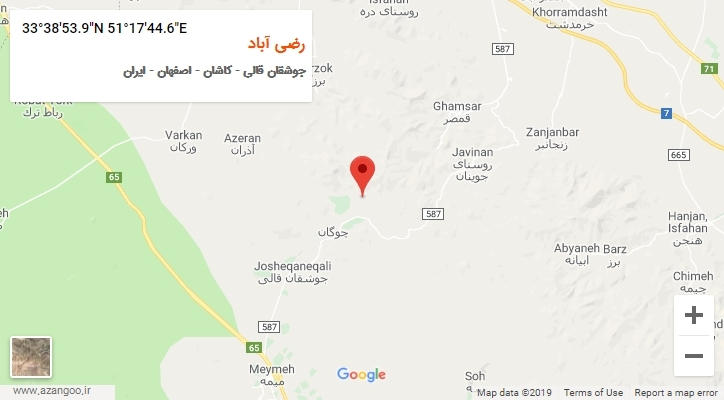 روستای رضی آباد بر روی نقشه