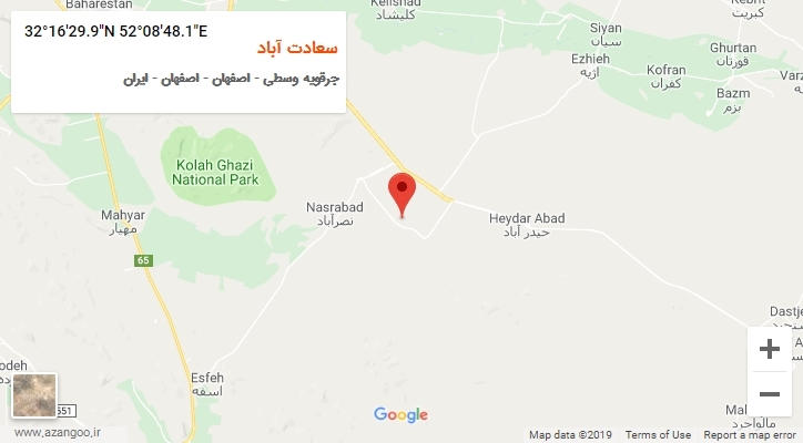 روستای سعادت آباد بر روی نقشه