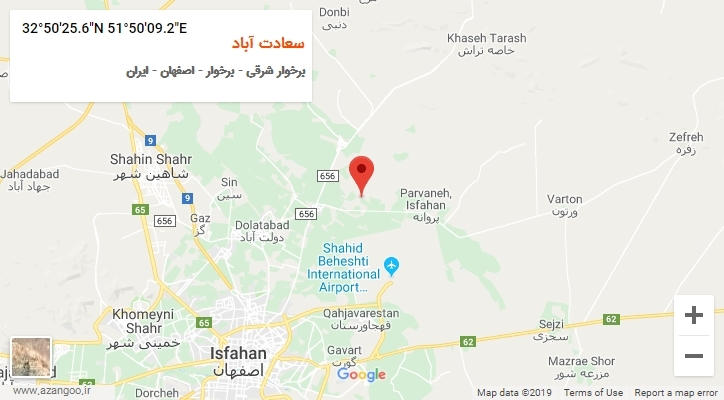 روستای سعادت آباد بر روی نقشه