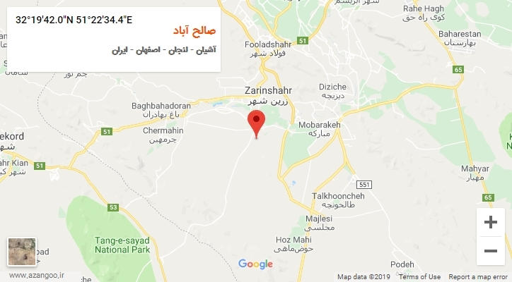 روستای صالح آباد بر روی نقشه