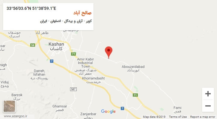 روستای صالح آباد بر روی نقشه