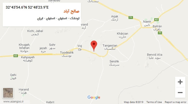 روستای صالح آباد بر روی نقشه
