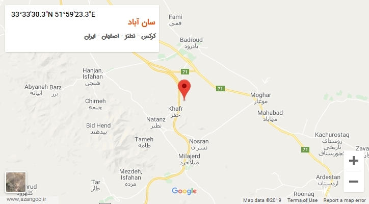 روستای سان آباد بر روی نقشه