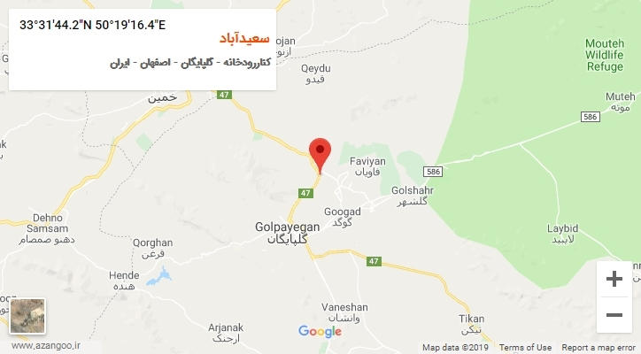 روستای سعیدآباد بر روی نقشه