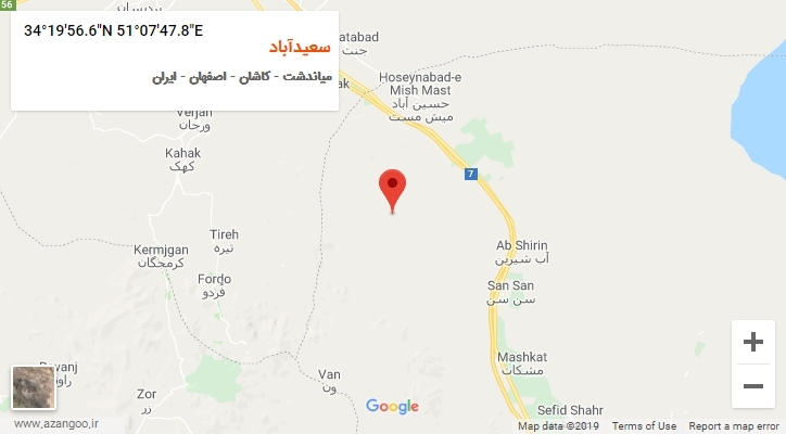 روستای سعیدآباد بر روی نقشه