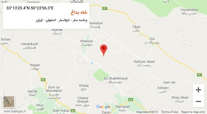روستای شاه بداغ بر روی نقشه