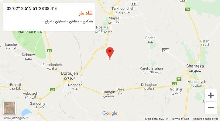 روستای شاه مار بر روی نقشه