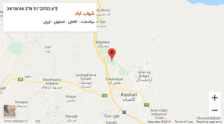 روستای شهاب اباد بر روی نقشه