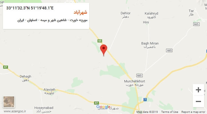 روستای شهرآباد بر روی نقشه